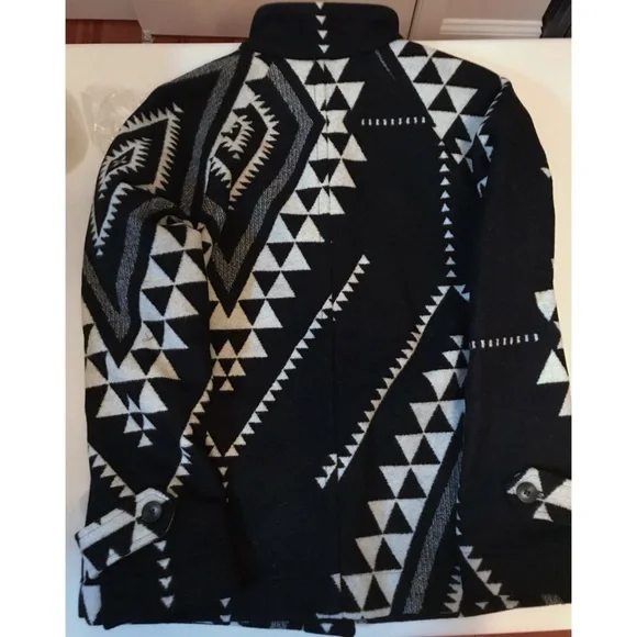 Pendleton Black Mesa Aztec Virgin Wool Blanket Coat Brand New Womens Size Medium - Picture 6 of 8
